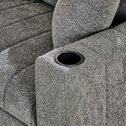 96" Gray Boucle Fabric Reversible Sleeper Sectional Sofa with Storage Chaise