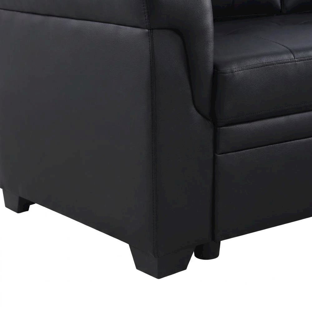 Leather-Upholstered Modern Sectional with Reversible Storage Chaise Sleeper