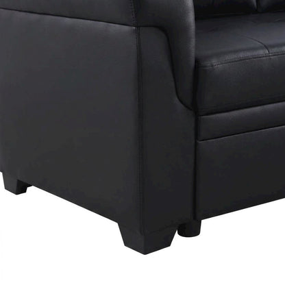 Leather-Upholstered Modern Sectional with Reversible Storage Chaise Sleeper