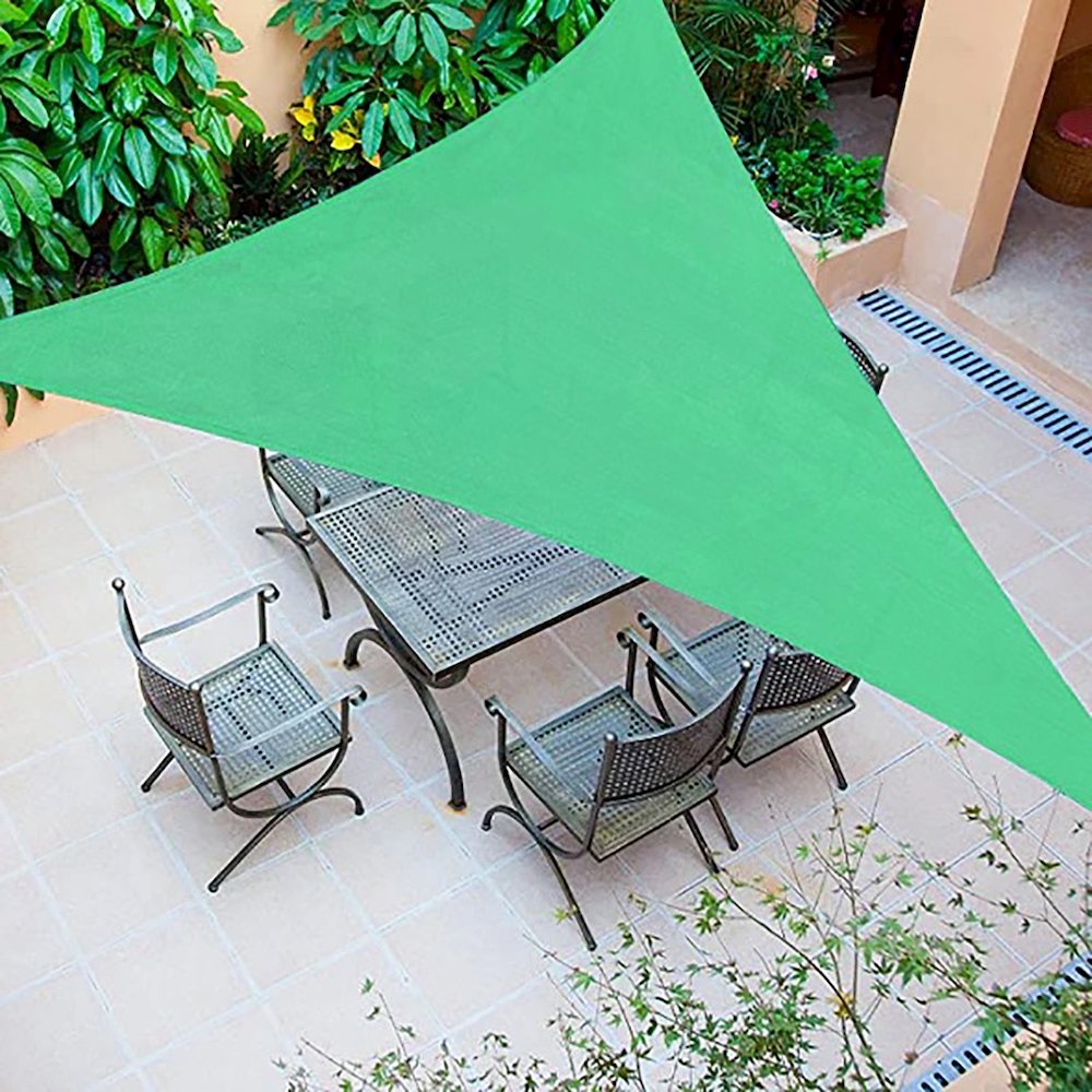 King Canopy 10-Feet Triangle Sun Shade Sail, Woven Fabric, Green