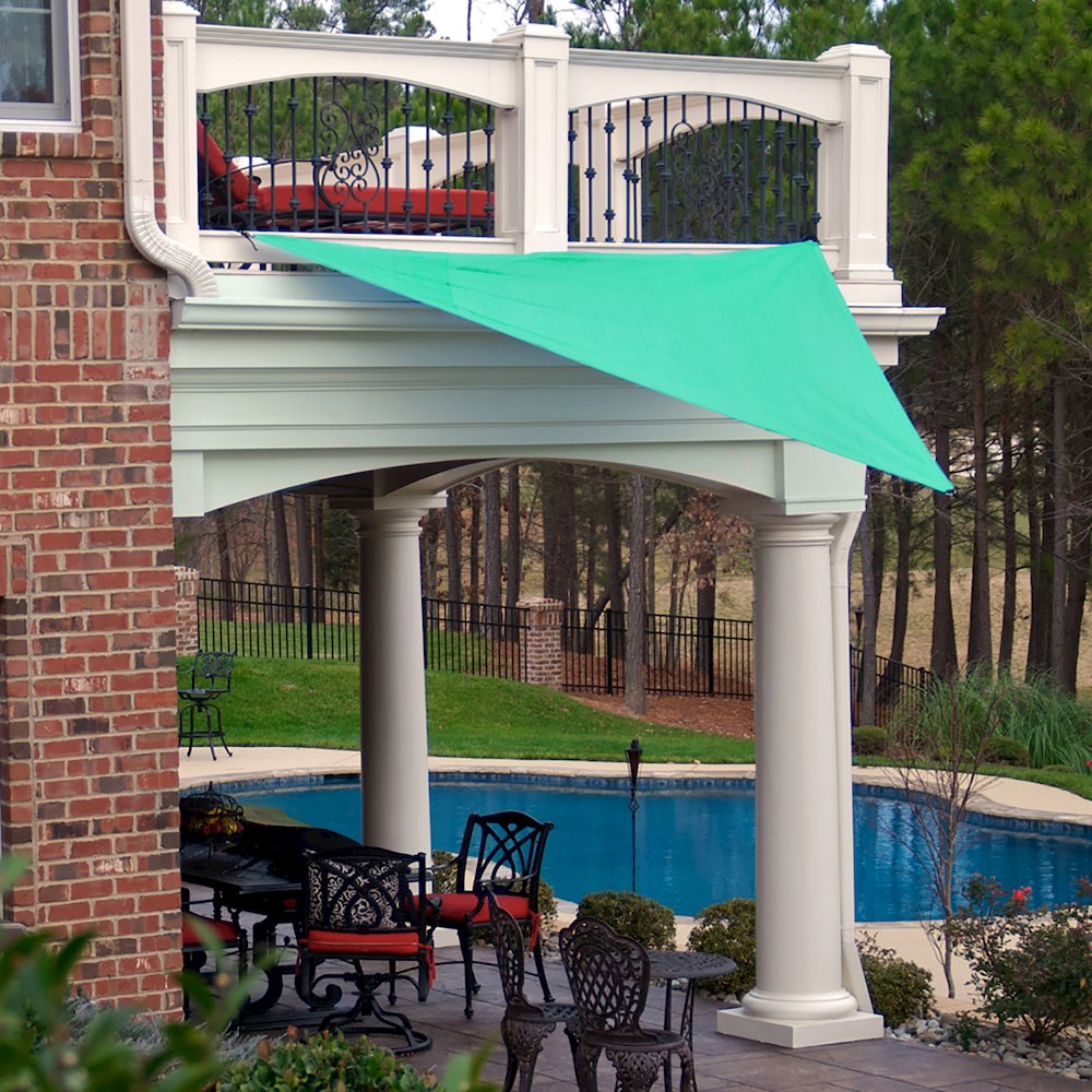 King Canopy 10-Feet Triangle Sun Shade Sail, Woven Fabric, Green