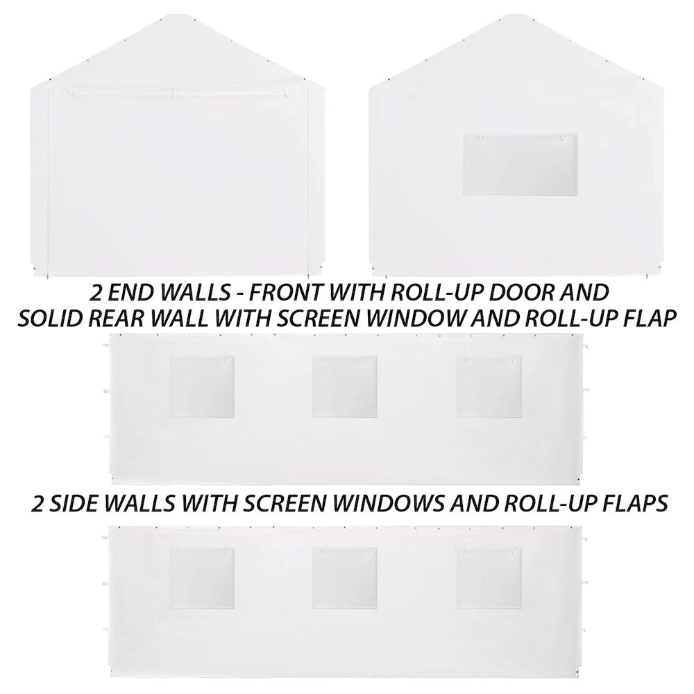 King Canopy 10x20 ft Greenhouse Sidewall Kit w/ Screens, Opaque