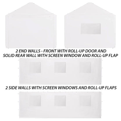 King Canopy 10x20 ft Greenhouse Sidewall Kit w/ Screens, Opaque