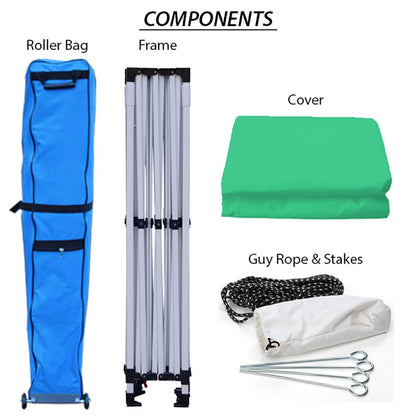 TUFF TENT WHITE Frame 10X15 Instant Pop Up Tent w/ GREEN Cover