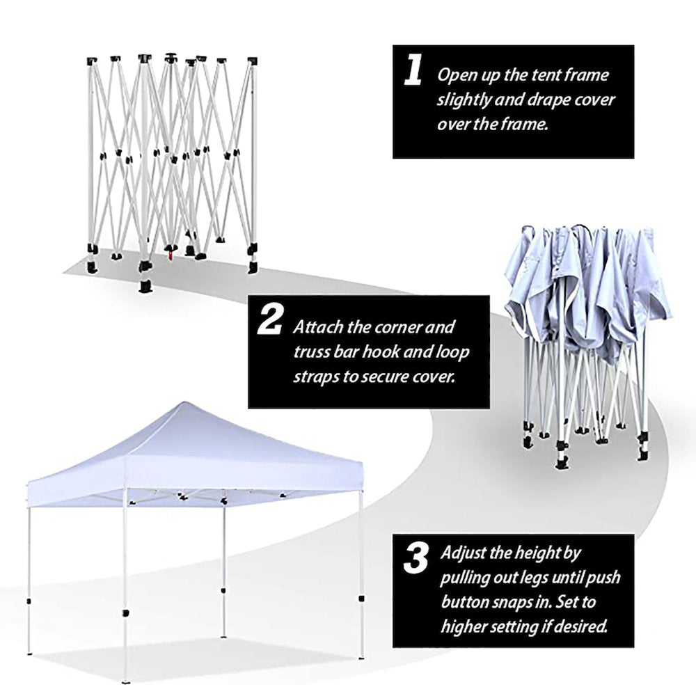 King Canopy Tuff Tent  10x10 ft  Instant Pop up Canopy , Black Cover