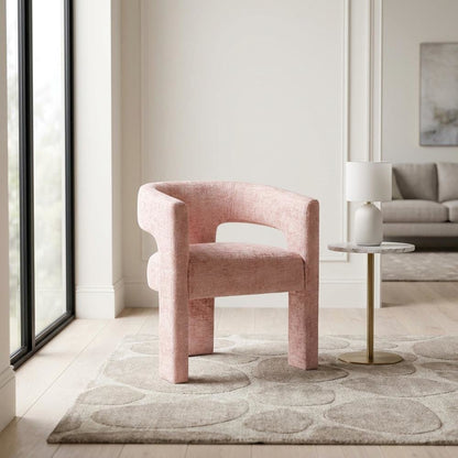 Jacquard Sculpture Accent Chair for Living Room or Bedroom, Pink