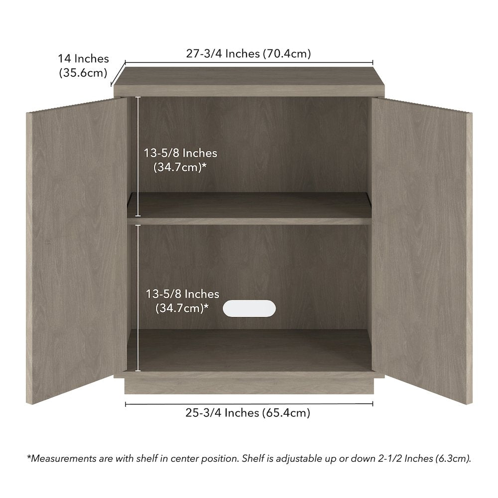 Alston 28" Wide Rectangular Accent Cabinet in Antiqued Gray Oak