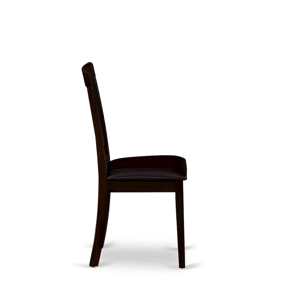 Antique Dining Chairs - Faux Leather Upholstered Wooden Chairs, Set of 2
