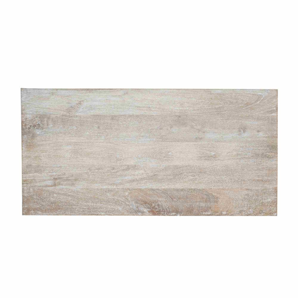 White Wash Coastal Solid Hand-Made Wood Rectangle Coffee Table