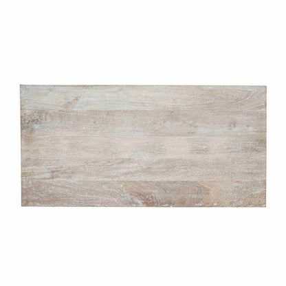 White Wash Coastal Solid Hand-Made Wood Rectangle Coffee Table