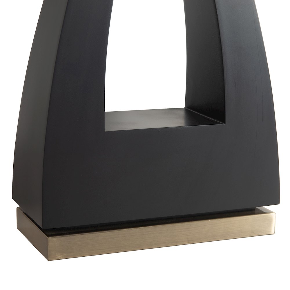 Trina Table Lamp - 30", Ebony Wood Finish, Weathered Brass, 3-Way Switch
