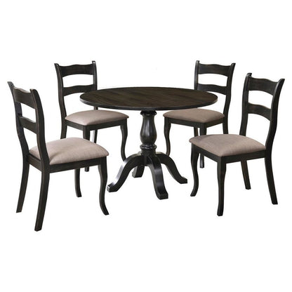 Best Master Bono 5-Piece Modern Solid Wood Dining Set in White