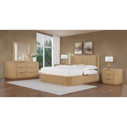 5-PC Bedroom Set, California King Platform Bed, Dresser, Mirror, 2 Nightstands