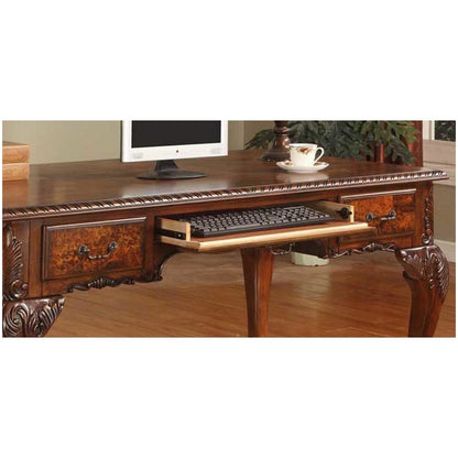 Best Master CDExecutive 60" Wood Office Desk With Hand Carved Designs in Cherry