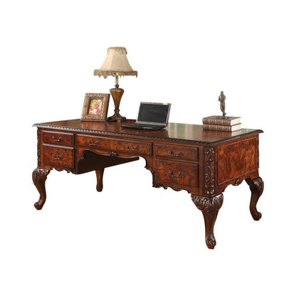 Best Master CDExecutive 72" Wood Office Desk With Hand Carved Designs in Cherry