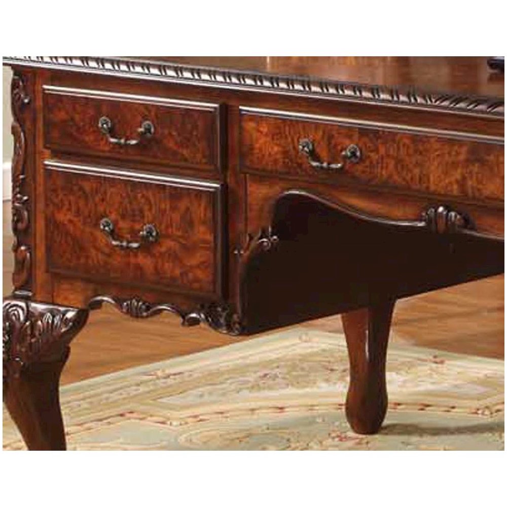 Best Master CDExecutive 72" Wood Office Desk With Hand Carved Designs in Cherry