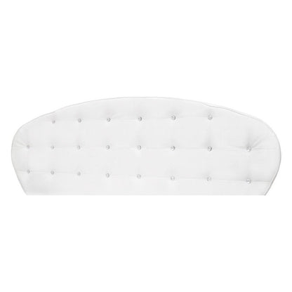 Best Master France Faux Leather Eastern King Platform Bed in White High Gloss