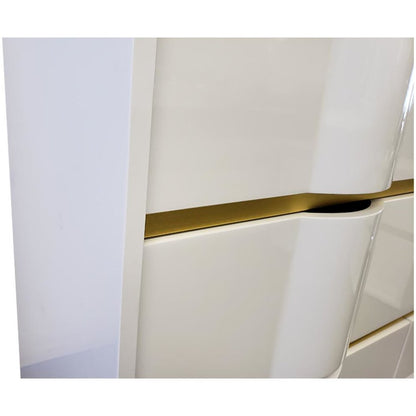 Best Master Havana 5-Piece Poplar Wood Queen Bedroom Set in White/Gold Trim