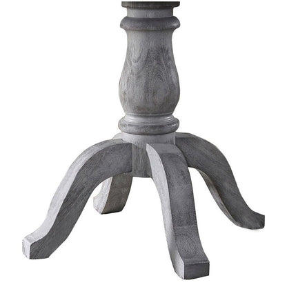 Best Master Farmhouse Style Wood Round Dining Table in Weathered Gray