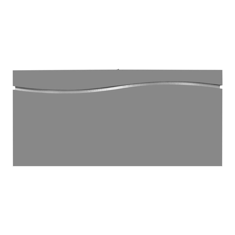Best Master Leon Poplar Wood Cal King Platform Bed in Gray With Silver Base