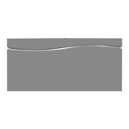 Best Master Leon Poplar Wood Cal King Platform Bed in Gray With Silver Base