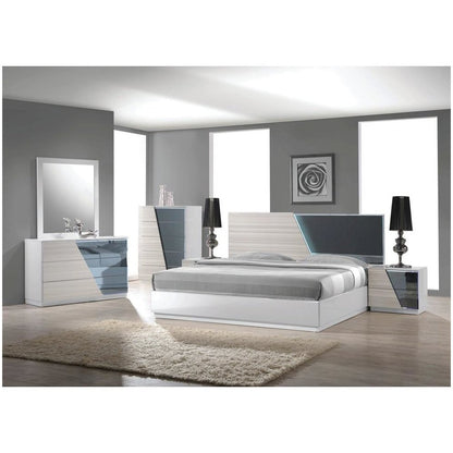 Best Master Manchester Poplar Wood Cal King Platform Bed in Zebra/Gray