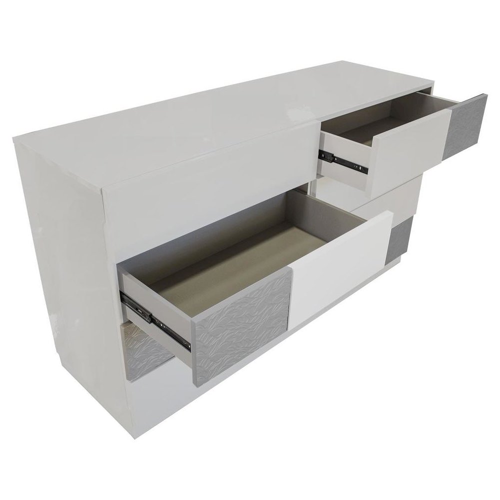 Best Master Naple 5-Piece Poplar Wood Queen Platform Bedroom Set Gray/Silver