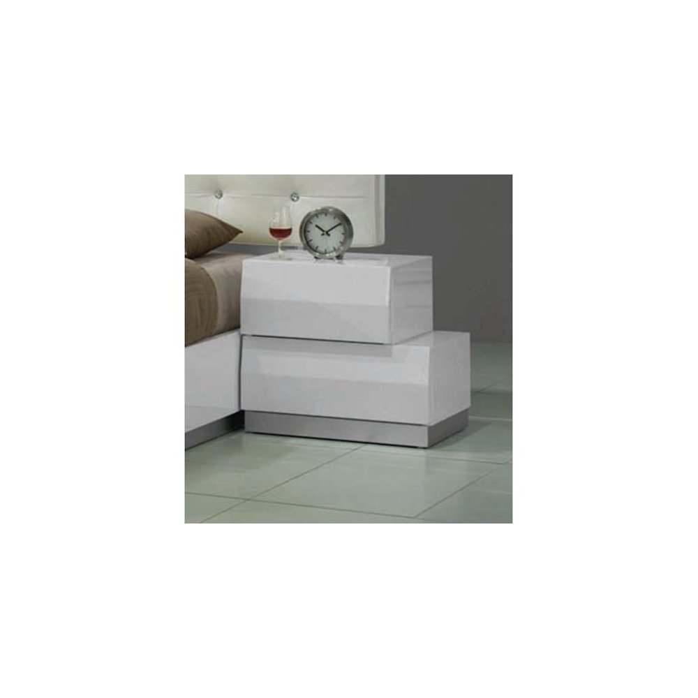 Best Master Spain 5-Piece Engineered Wood Cal King Bedroom Set in White Gloss