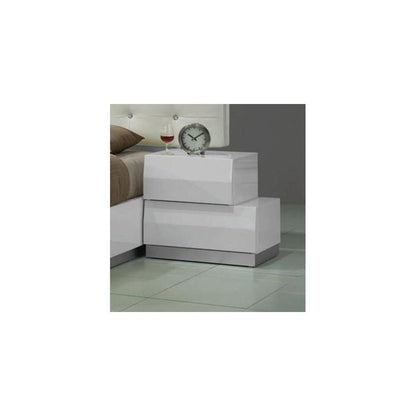 Best Master Spain 5-Piece Engineered Wood Cal King Bedroom Set in White Gloss