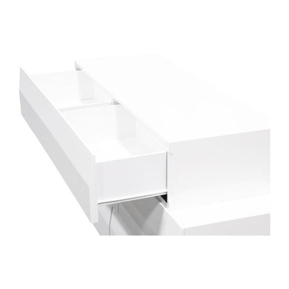 Best Master Spain 2-Piece Poplar Wood Dresser and Mirror Set - White/Silver Base