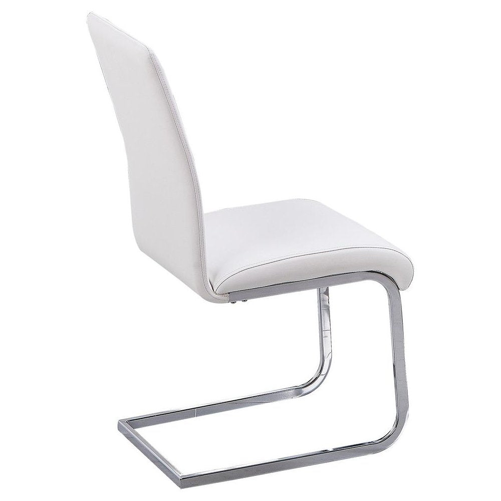 Best Master Alison 5-Piece Modern Glass Top Dinette Set in White