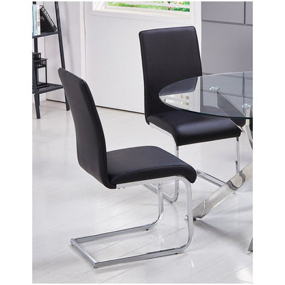 Best Master Alison 5-Piece Modern Glass Top Dinette Set in Black