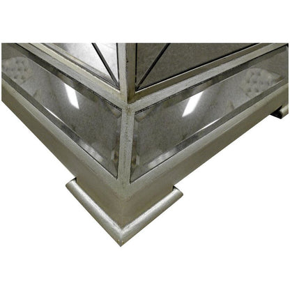 Best Master Round Glass Dining Table in Mirror Base with Bronze