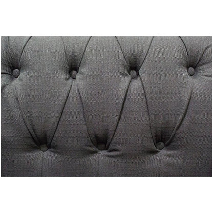 Best Master Venice Fabric Upholstered Living Arm Chair in Charcoal