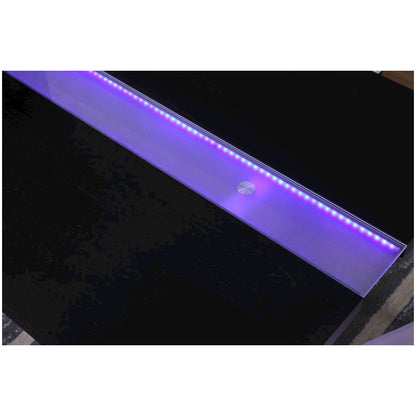 Best Master Zendaya Solid Wood Dining Table in Black Wood with LED Lights