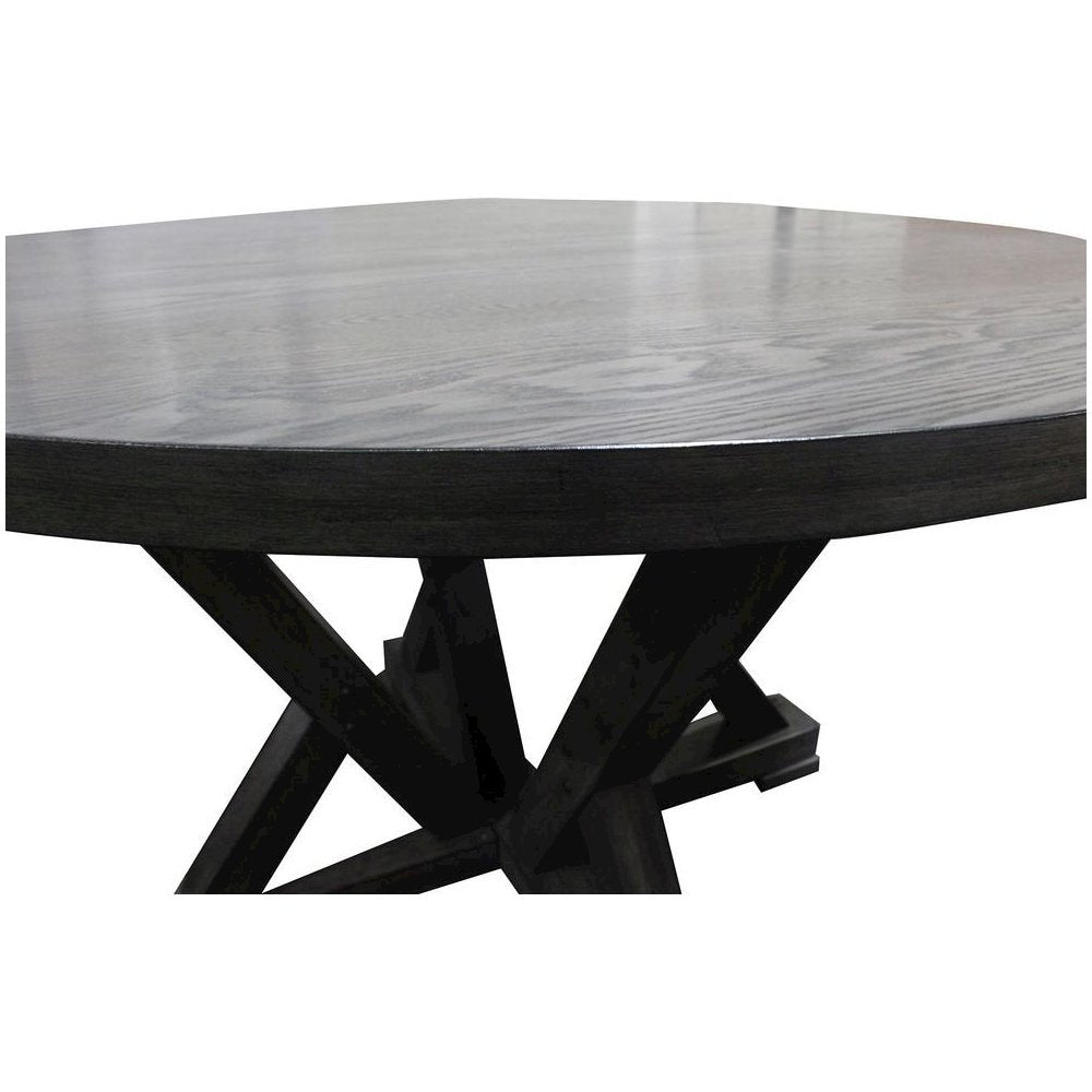 Best Master 5-Piece Solid Wood Round Dinette Set in Antique Rustic Gray
