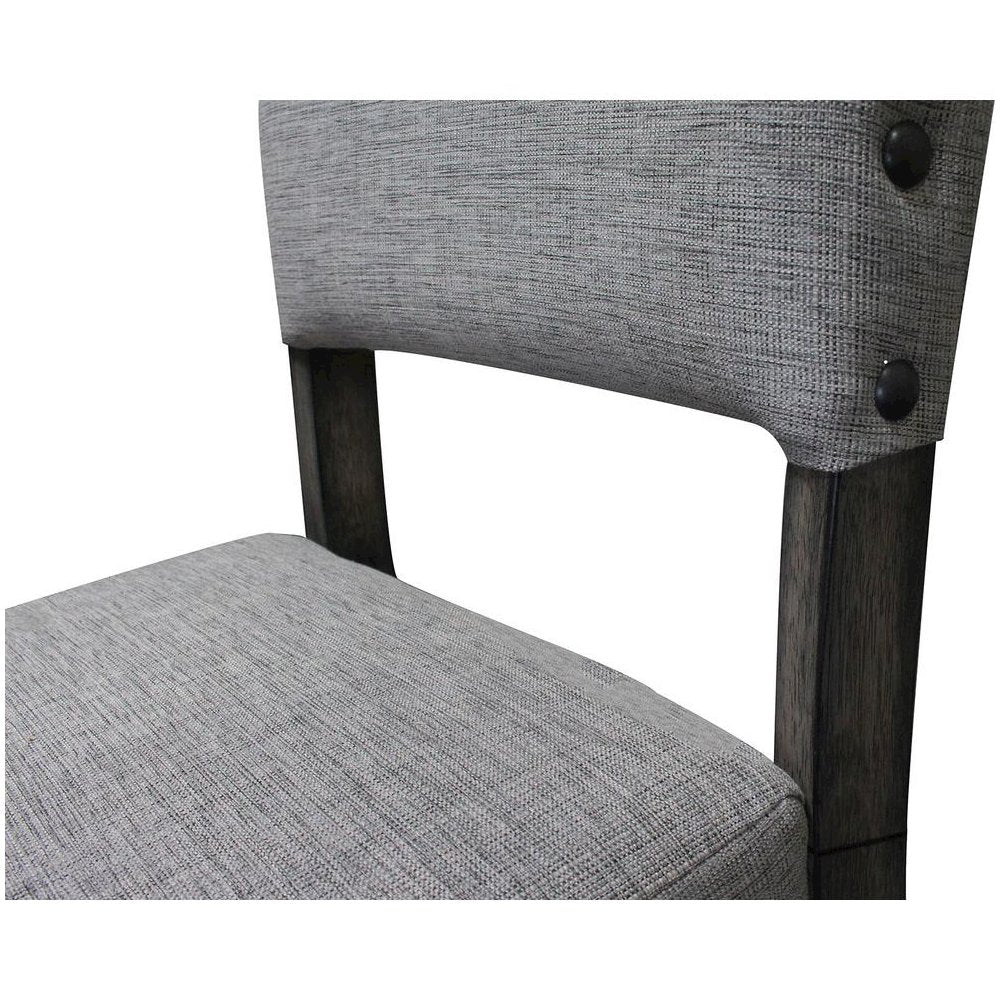 Best Master Anna Fabric Upholstered Side Chair in Rustic Light Gray (Set of 2)