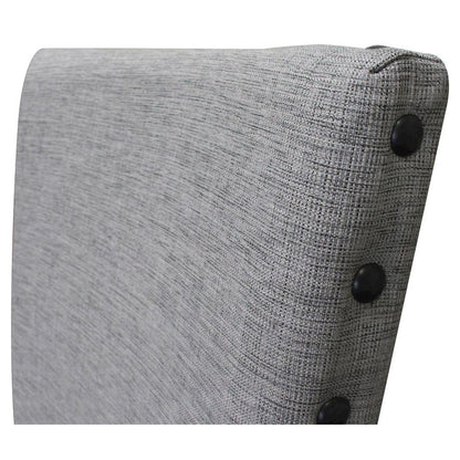 Best Master Anna Fabric Upholstered Side Chair in Rustic Light Gray (Set of 2)