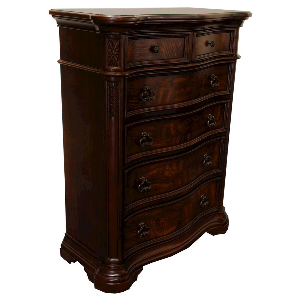 Best Master Barney's Traditional Wood 5-Drawer Chest in Walnut