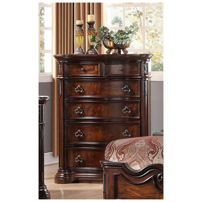 Best Master Barney's Traditional Wood 5-Drawer Chest in Walnut