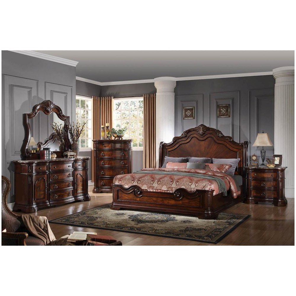 Best Master Barney's Traditional Wood 5-Drawer Chest in Walnut