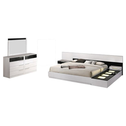 Bahamas 6-Pc East King Platform Bedroom Set w/Module Platform Stand-White/Black