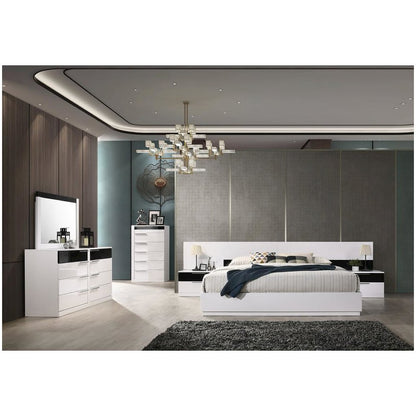 Best Master Bahamas Poplar Wood Eastern King Platform Bed in Black/White