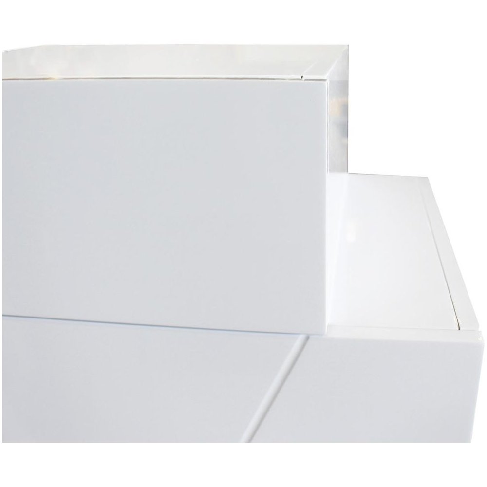 Best Master Poplar Wood Left-Facing Bedroom Nightstand in White/Black