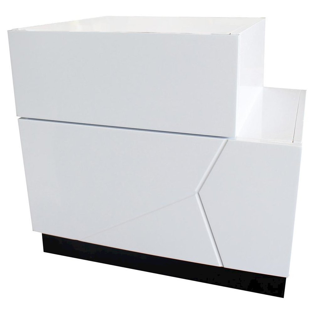 Best Master Poplar Wood Right-Facing Bedroom Nightstand in White/Black