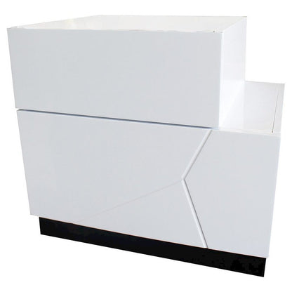 Best Master Poplar Wood Right-Facing Bedroom Nightstand in White/Black