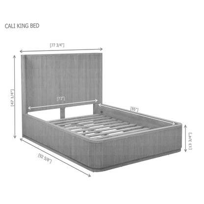 5-PC Bedroom Set, California King Platform Bed, Dresser, Mirror, 2 Nightstands