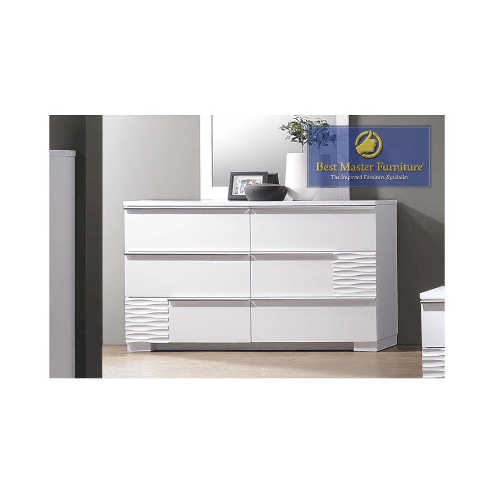 Best Master Athens 5-Piece California King Platform Bedroom Set in White Lacquer