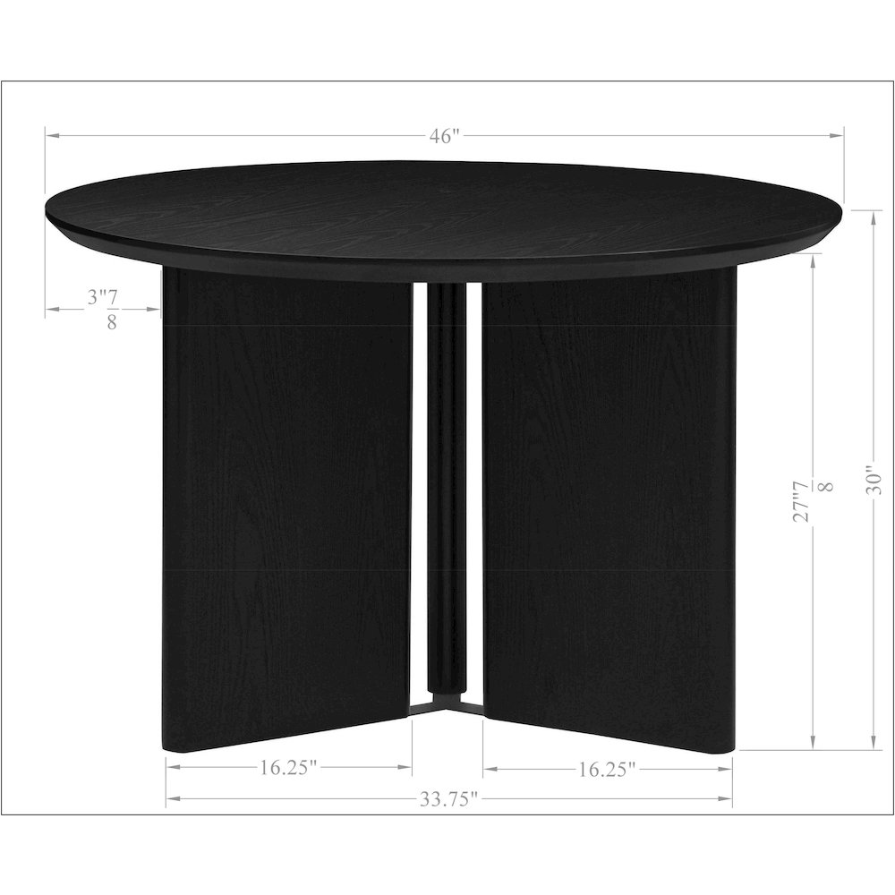 5-Piece Dining Set, Round Table and 4 Upholstered Chairs, Mid Century Modern