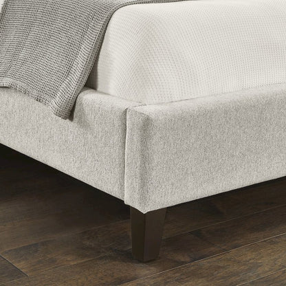 Modern Upholstered Low-Profile Bed Frame, Eastern King, Wheat Beige